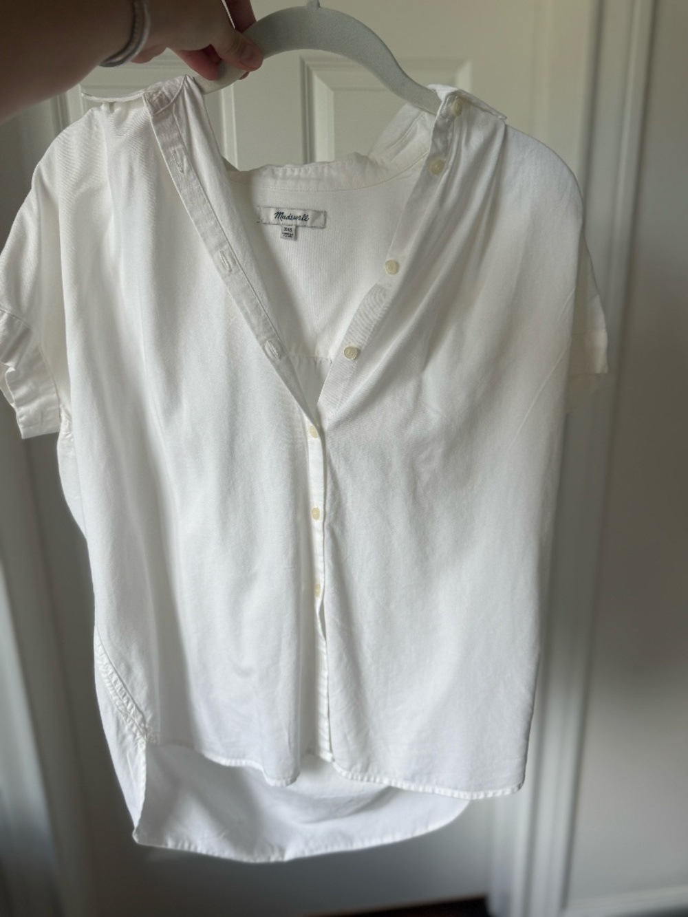 Madewell White Cotton Button Front Shirt XXS